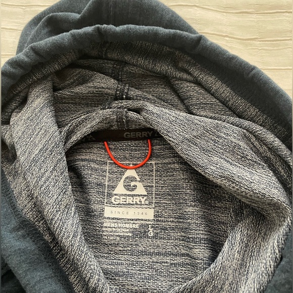 Gerry Mens Hooded Sweatshirt Pullover Large Green Lightweight Activewear - Picture 3 of 4